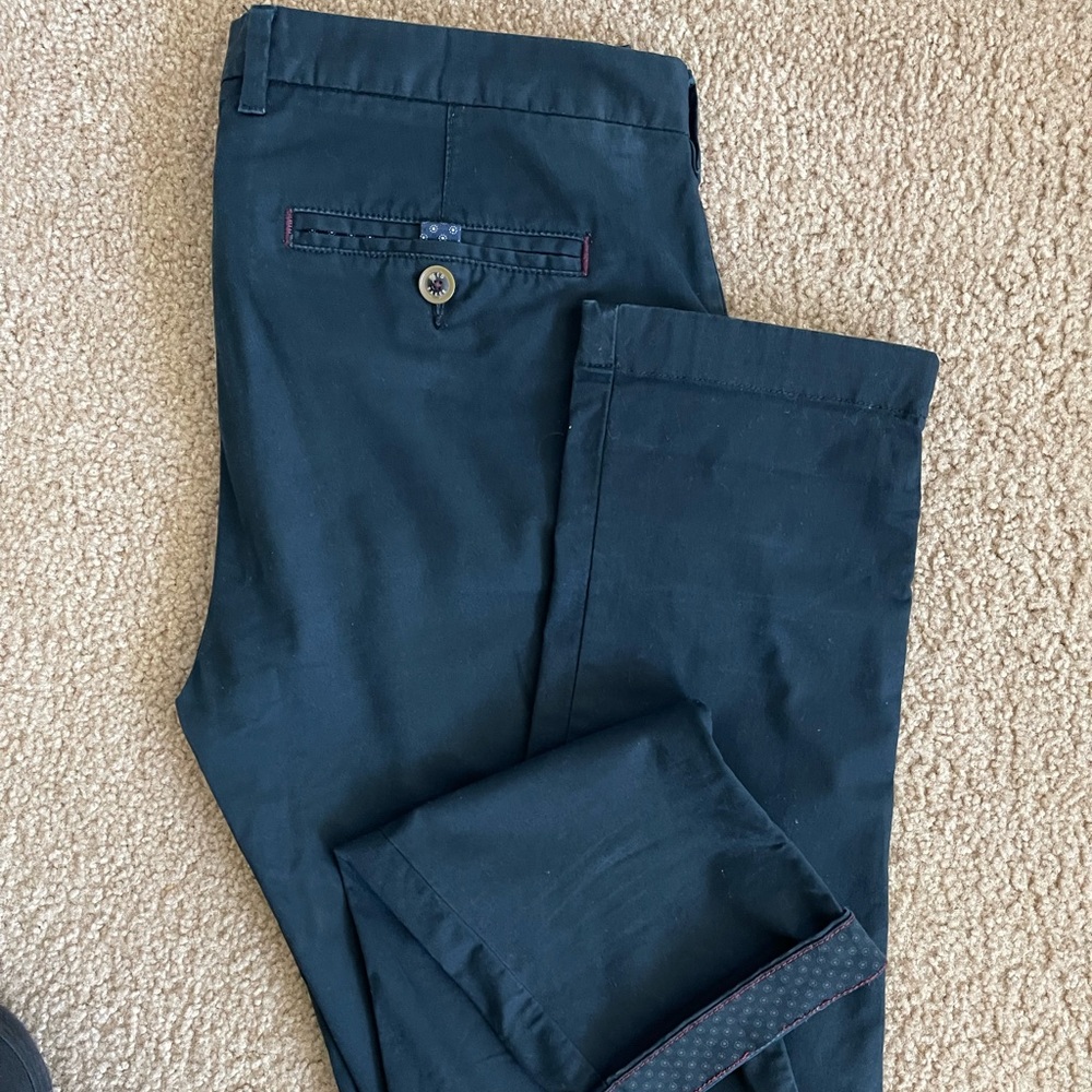 Mens Ted Baker Chaade pant. Navy blue. Sz 34R. Lightly Used.